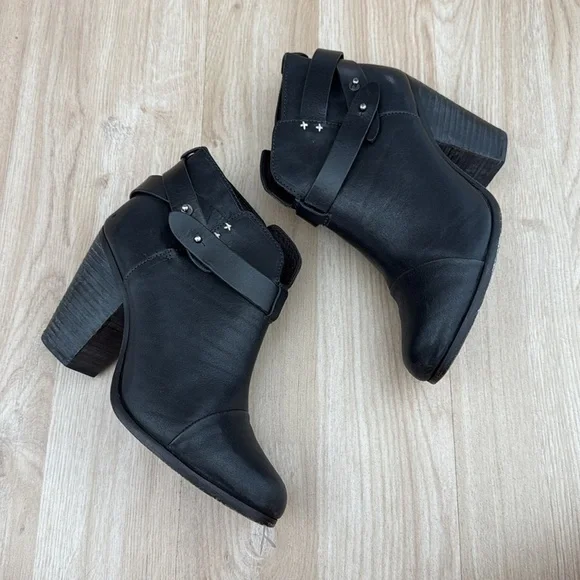 Rag & Bone Black Leather Ankle Booties - Picture 4 of 8
